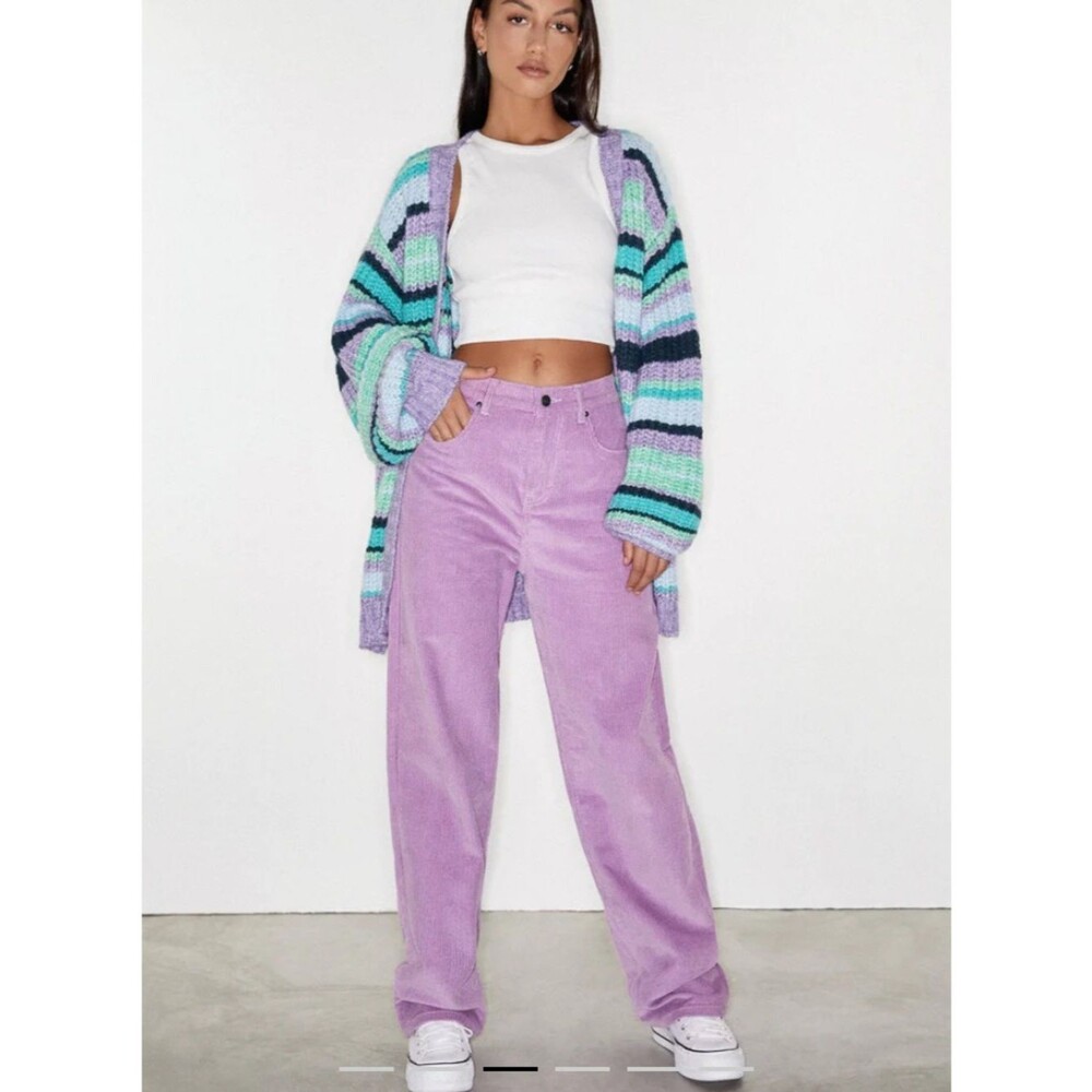Parallel Trouser Cord Lilac Size M Pop of Color Purple Corduroy Spring Summer
